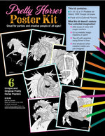 Pretty Horse Coloring Kit w/24 Colored Pencils