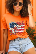COLORBEAR - Floral American Flag Graphic Tee