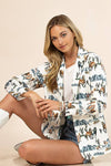 Avery - AV1227-MILA WESTERN WILD HORSES PRINT WOVEN BLAZER