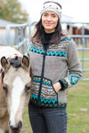 Lost Horizons Knitwear - Dakotah Hooded Wool Sweater with Western Pattern
