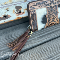Countryside Co. - Adeline Cowhide Tooled Leather Wallet Wristlet