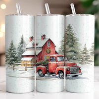 Dogwood Graphics & Design - Red Truck - Winter - Christmas 20oz Skinny Tumbler
