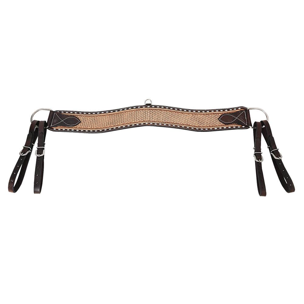 HILASON - COMFYTACK Western Leather Horse Tripping Breast Collar Brown Basket Weave
