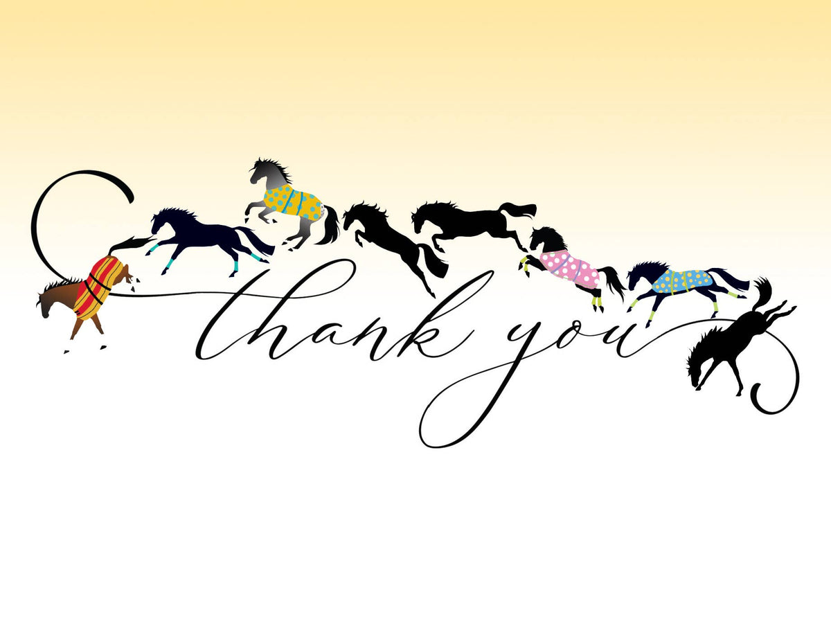 Horse Hollow Press - Horse Thank You Greeting Card | Galloping & Jumping  Horses