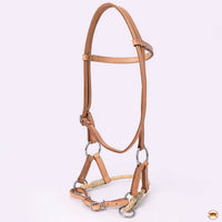 HILASON - Hilason Western Horse Noseband Rawhide American Leather Sidepull Headstall