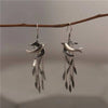 Tourtiwi - Willow Leaf Swallow Tassel Long Earrings