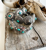 Boho Ranch Shop - Western Burnish SIlver Concho Stretch Bracelet