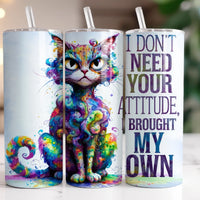 Dogwood Graphics & Design - Cat Attitude Sassy 20oz Skinny Tumbler
