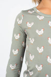 American Farm Company - Sage Chickens Toddler/Youth Bamboo Pajama Set