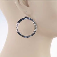 Boho Ranch Western Aztec Print Hoops