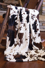 Linen Mart - Cowhide Faux Fur Throw Blanket