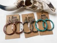 Boho Ranch Western Aztec Print Hoops