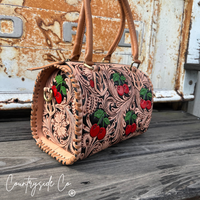 Countryside Co. - Wildwood Cherry Tooled Leather Speedy Bag Limited Edition