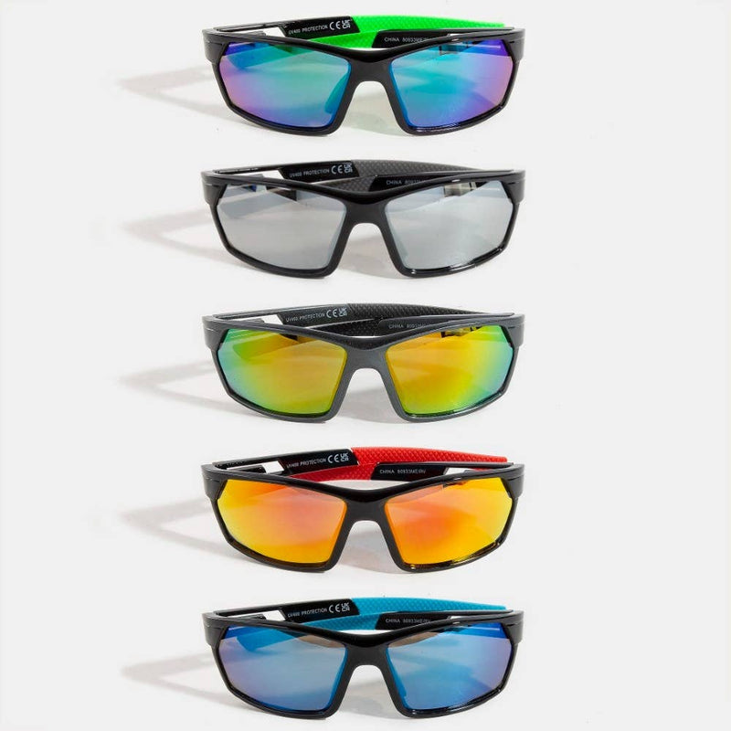 Collections by Fame Accessories - Sporty Curved Polarized Lens Sunglasses