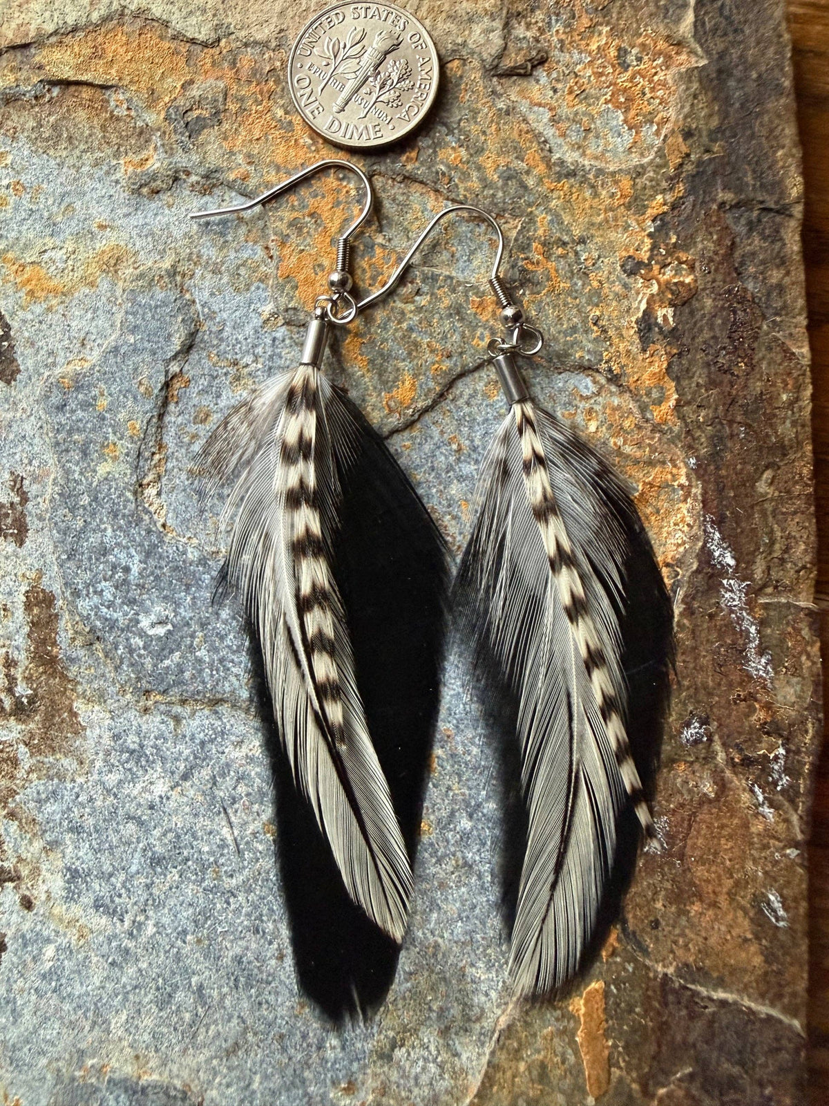 Wild Mountain Fringe - Mountain Mist Feather Earrings