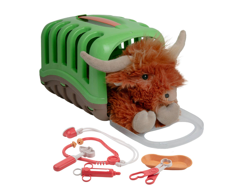 Kelley and Company - Plush Highland Cow Veterinary Care Set