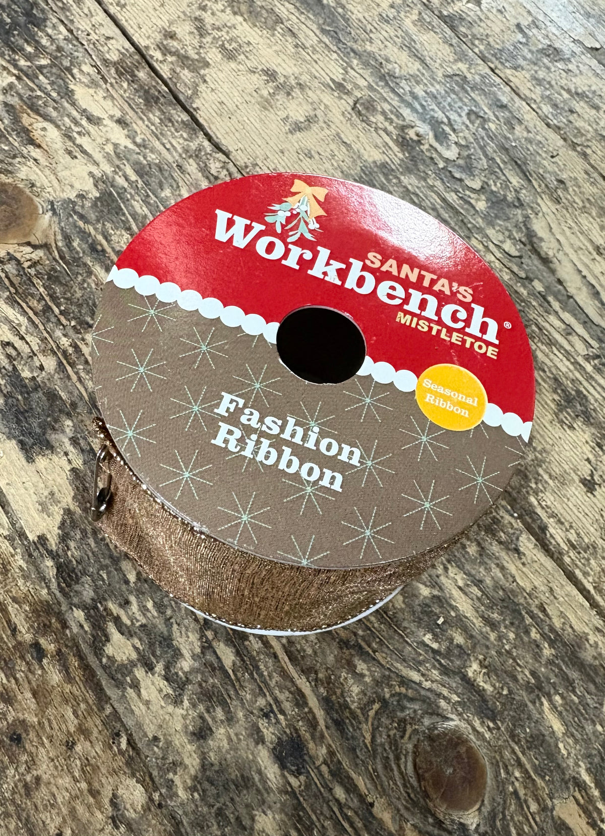 Fashion Ribbon - Gold Santa Workbench