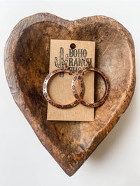Boho Ranch Western Aztec Print Hoops