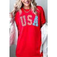 COLORBEAR - Floral USA Graphic Heavyweight T Shirts