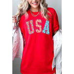 COLORBEAR - Floral USA Graphic Heavyweight T Shirts