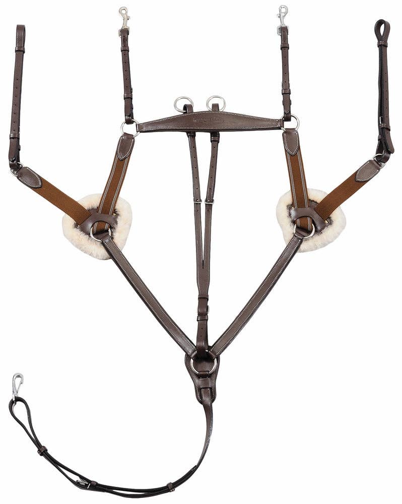 JPC Equestrian - Henri de Rivel Pro 5 Point Elastic Breastplate Martingale