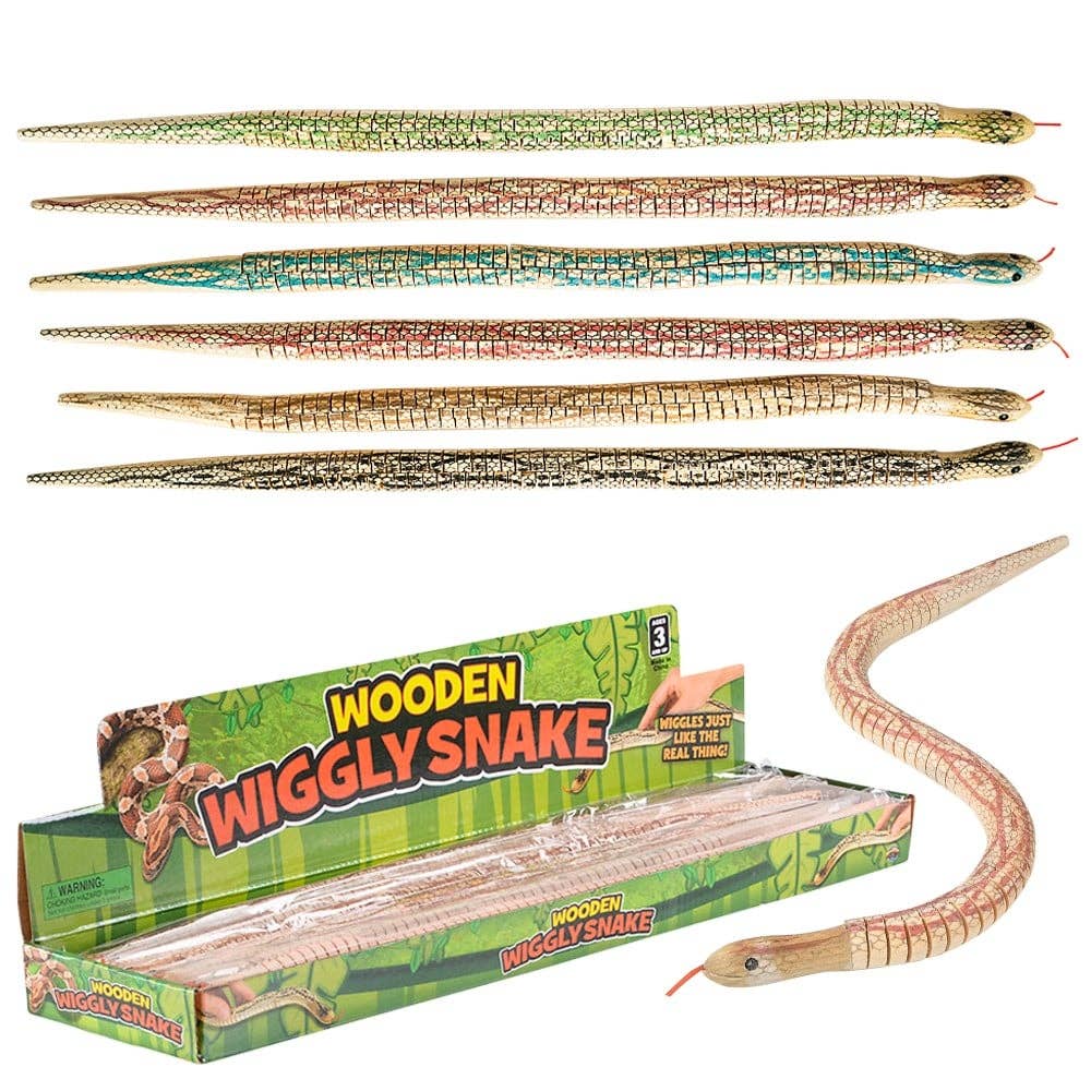 La Luna Bella - Toys - 20" WOODEN WIGGLY SNAKE LLB kids toys