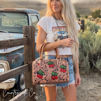 Countryside Co. - Wildwood Cherry Tooled Leather Speedy Bag Limited Edition