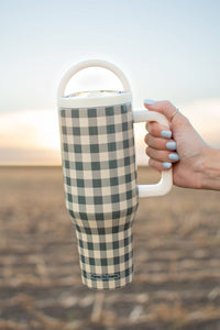 American Farm Company - Evergreen Gingham 40oz Water Tank Tumbler