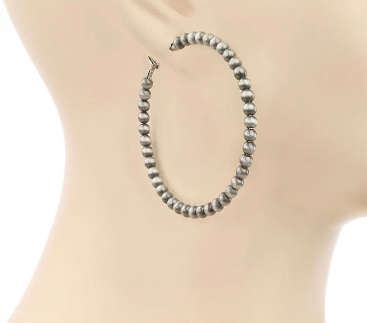 Boho Ranch 3" Navajo Pearl hoops