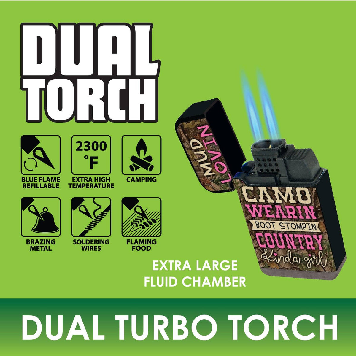Big Bubba Country Dual Torch Lighter - Assorted