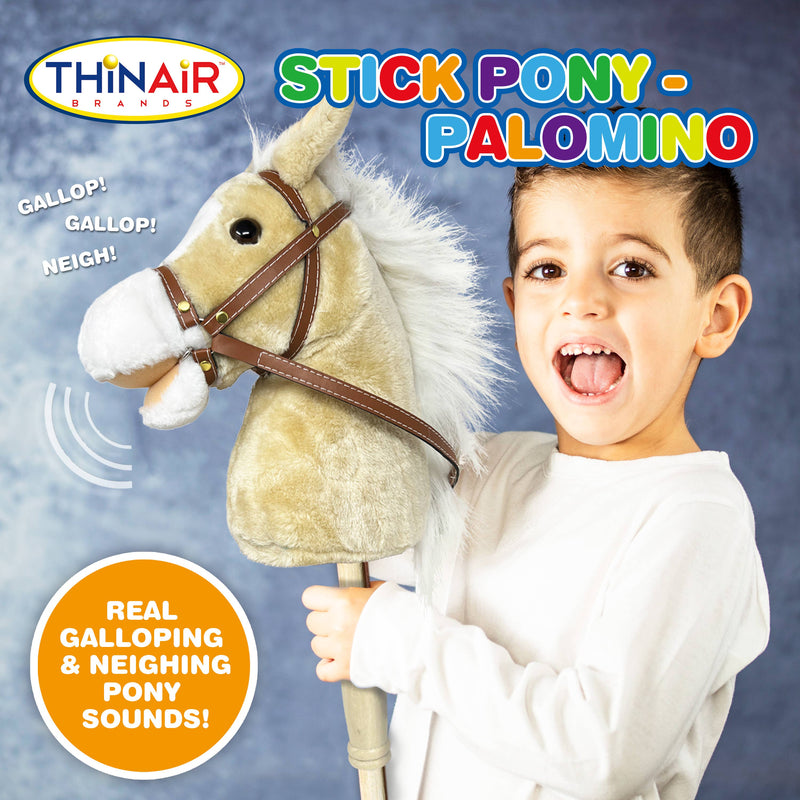 Thin Air Brands - Stick Pony - Brown Palomino with sounds Hobby Horse