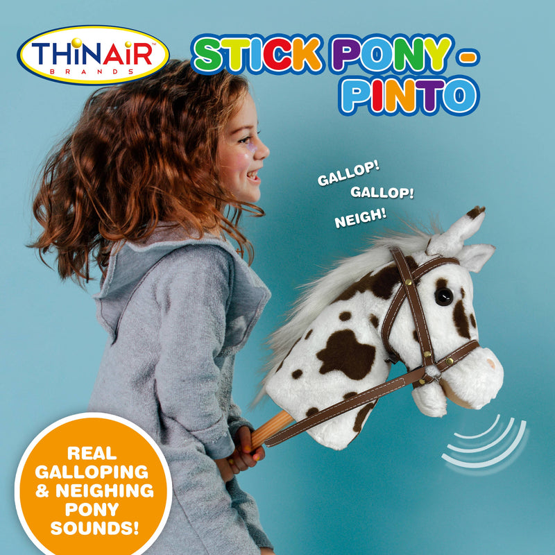 Thin Air Brands - Stick Pony - Pinto Horse with sounds Hobby Horse
