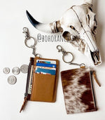 Boho Ranch Cowhide Keychain Wallet