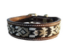 Epic Padded Leather Dog Collar with Beaded Design #A