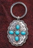 Concho Keychain with Turquoise