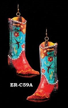 Earring Leather Boot with Roses