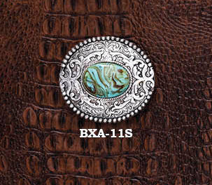 Buckle Round Silver with Turquoise Stone