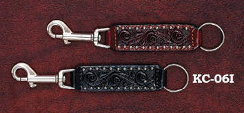 Keychain Leather with Silver Accent & Clip