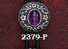Bolo Black with Purple Stone