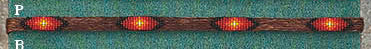 Horsehair Hat Band with Bead Applique with Orange/Red/Black
