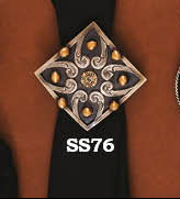 Scarf Slide Diamond Shape 1/5" Blk/S/G