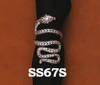 Scarf Slide Snake Wrap Silver