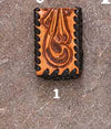 L Money Clip Leather Lace Carved