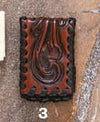 L Money Clip Leather Lace Carved