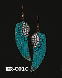 Earring Feathers with Stones CP