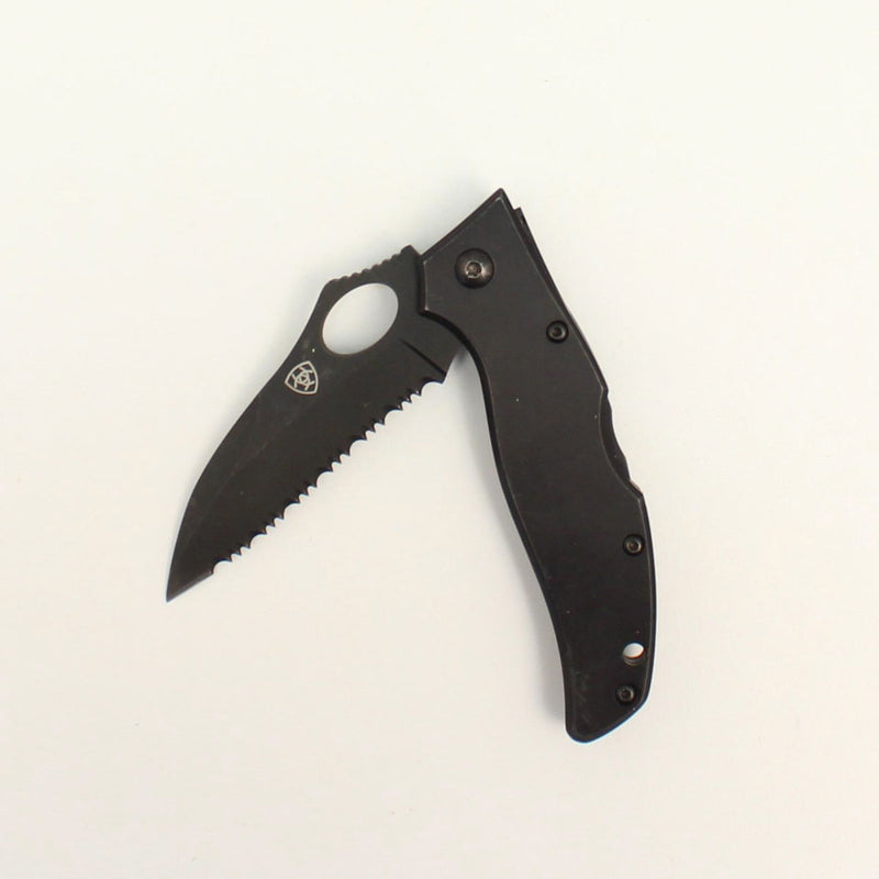 Ariat Folding Serrated Knife Black