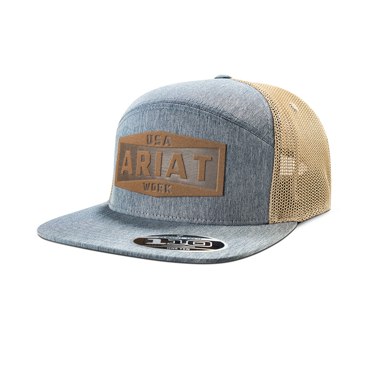 Ariat Mens FlexFit 110 Cap FF110 Leather Patch Denim