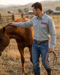 Men's Long Sleeve Triple Needle Stitching - Montana Co