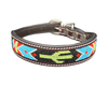 Epic Padded Leather Dog Collar with Cactus Beaded Design #B