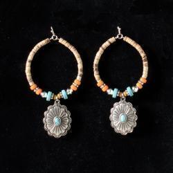 Blazin Roxx Ladies Earrings Wood Beaded Hoops